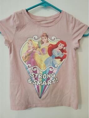 Disney Princess Pink 'Strong & Smart' Graphic T-Shirt for Girls